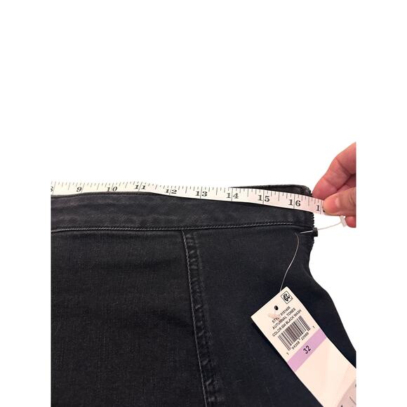 1. State A-Line Black Wash Denim Mini Skirt, size 32 - Picture 4 of 8